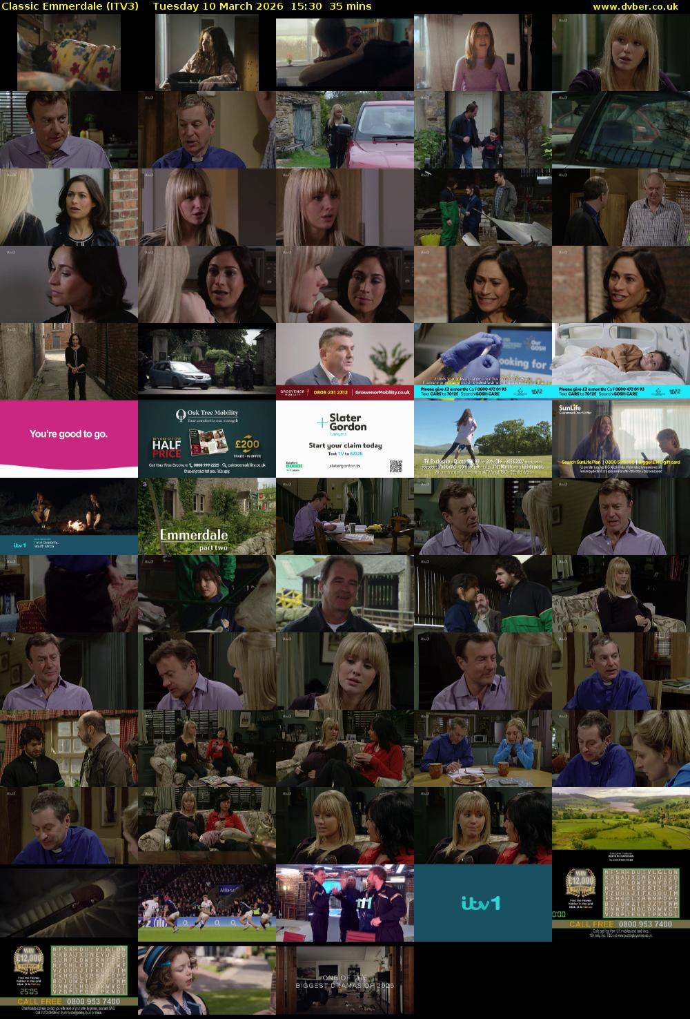 Classic Emmerdale (ITV3) Tuesday 10 March 2026 15:30 - 16:05