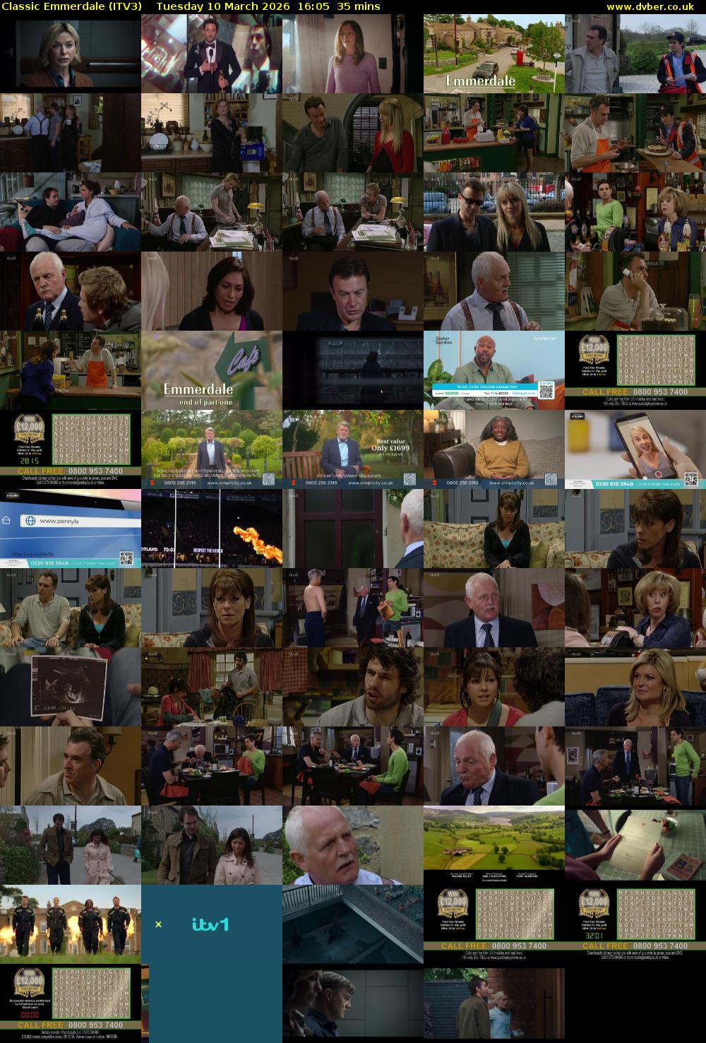 Classic Emmerdale (ITV3) Tuesday 10 March 2026 16:05 - 16:40