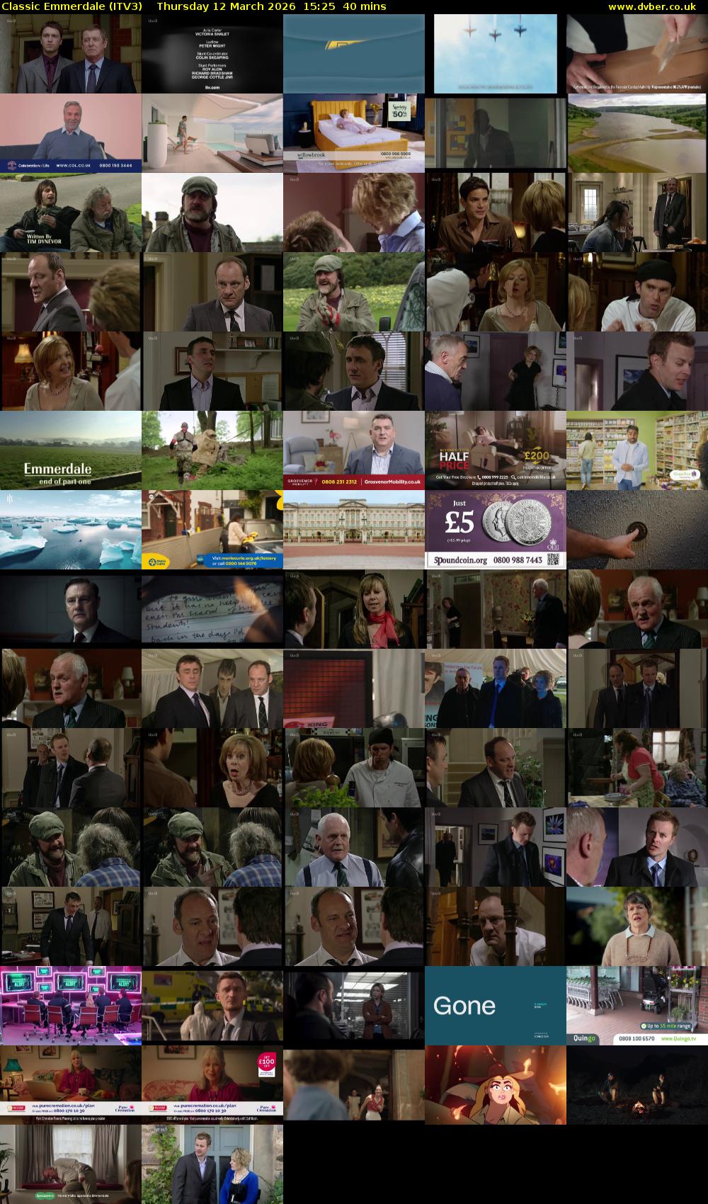 Classic Emmerdale (ITV3) Thursday 12 March 2026 15:25 - 16:05