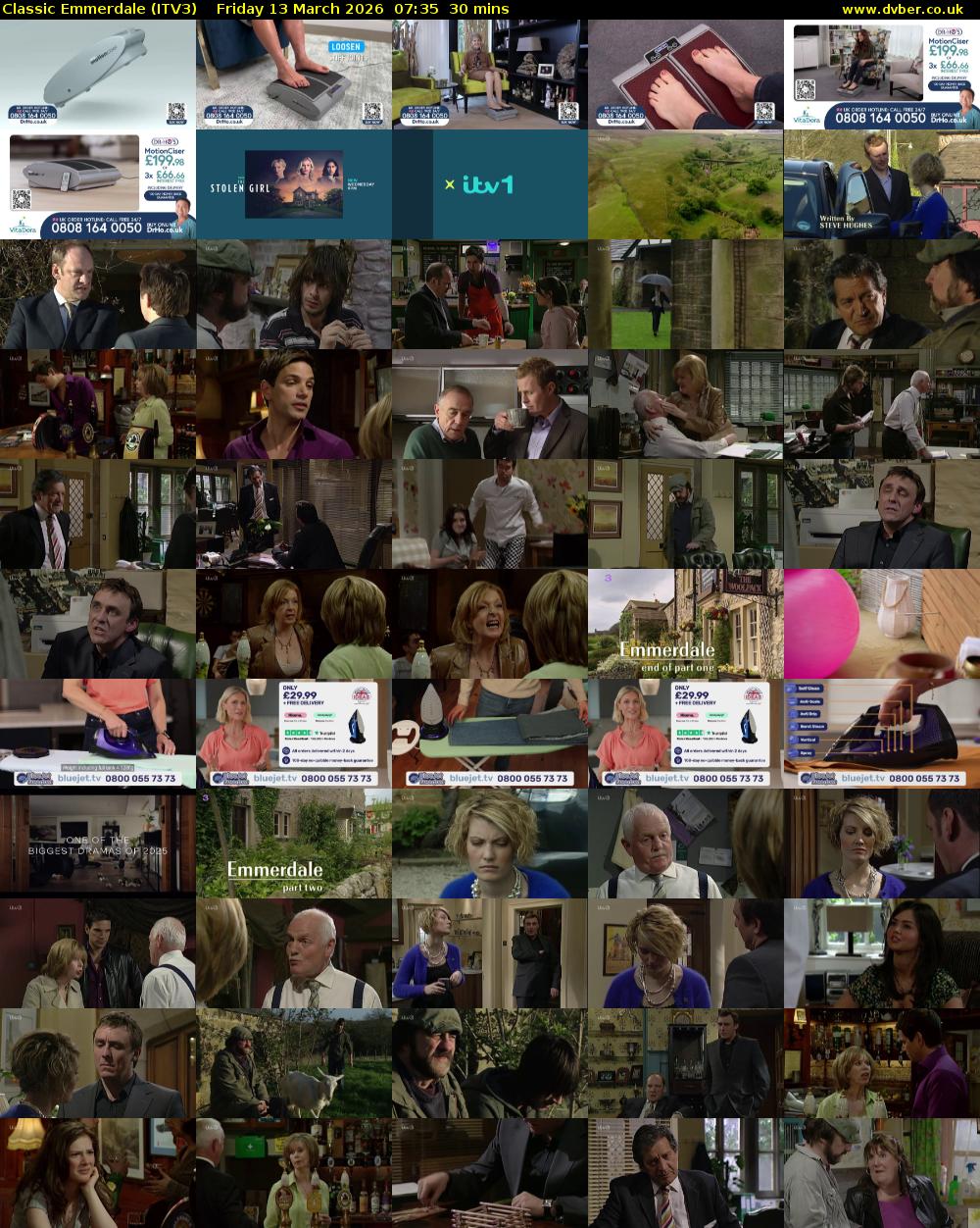 Classic Emmerdale (ITV3) Friday 13 March 2026 07:35 - 08:05