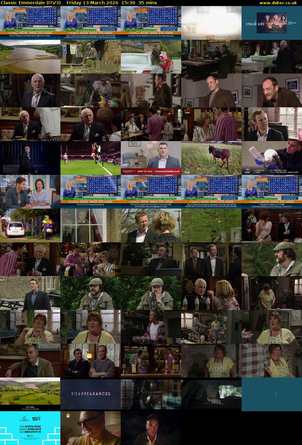 Classic Emmerdale (ITV3) Friday 13 March 2026 15:30 - 16:05