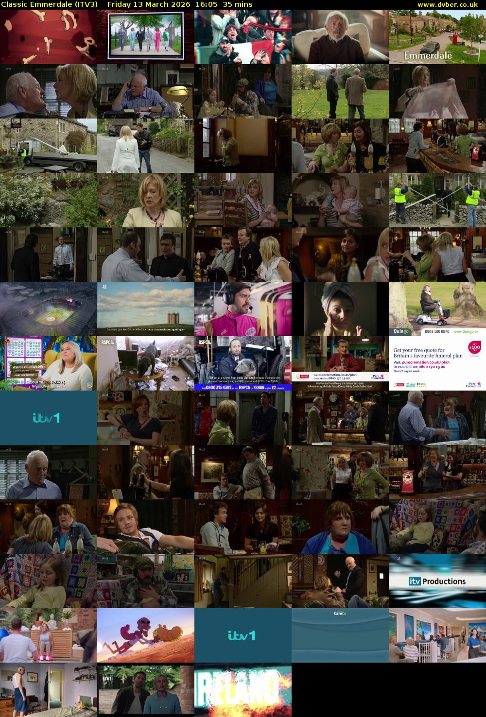 Classic Emmerdale (ITV3) Friday 13 March 2026 16:05 - 16:40