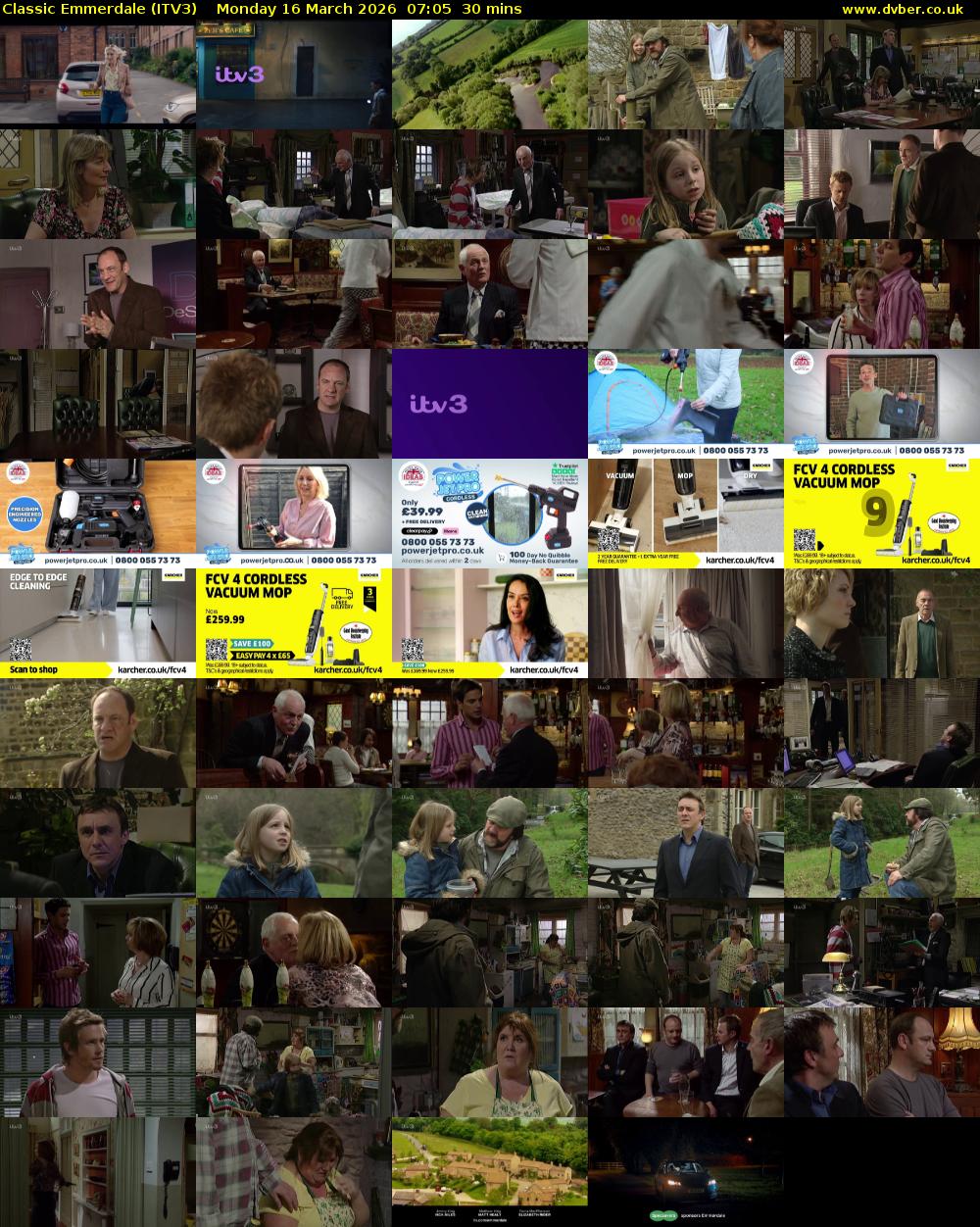 Classic Emmerdale (ITV3) Monday 16 March 2026 07:05 - 07:35