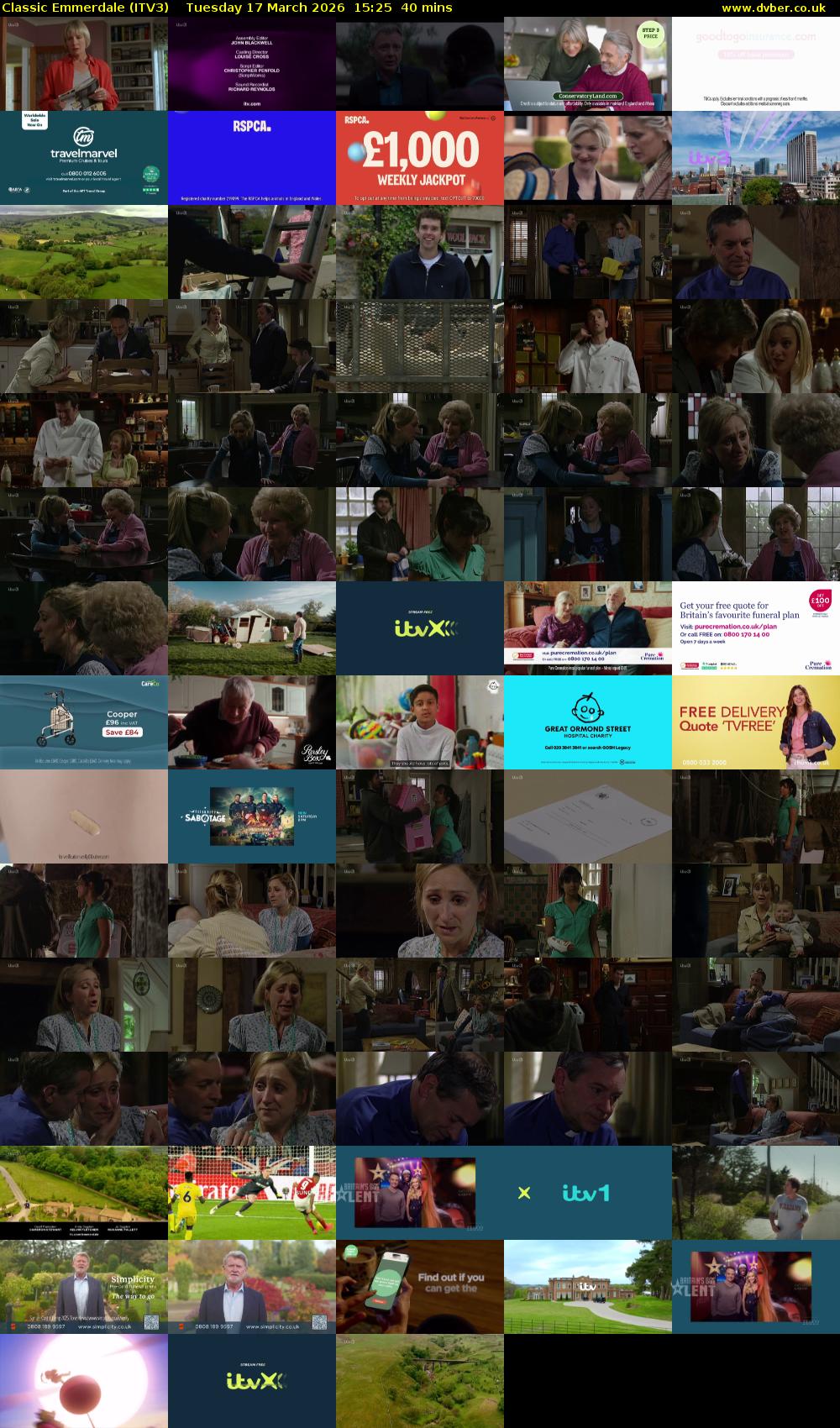 Classic Emmerdale (ITV3) Tuesday 17 March 2026 15:25 - 16:05