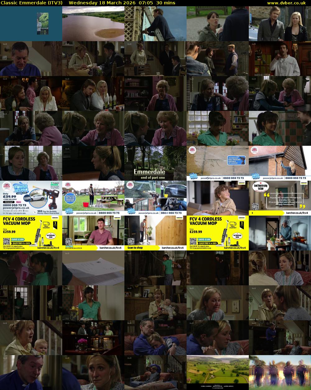 Classic Emmerdale (ITV3) Wednesday 18 March 2026 07:05 - 07:35
