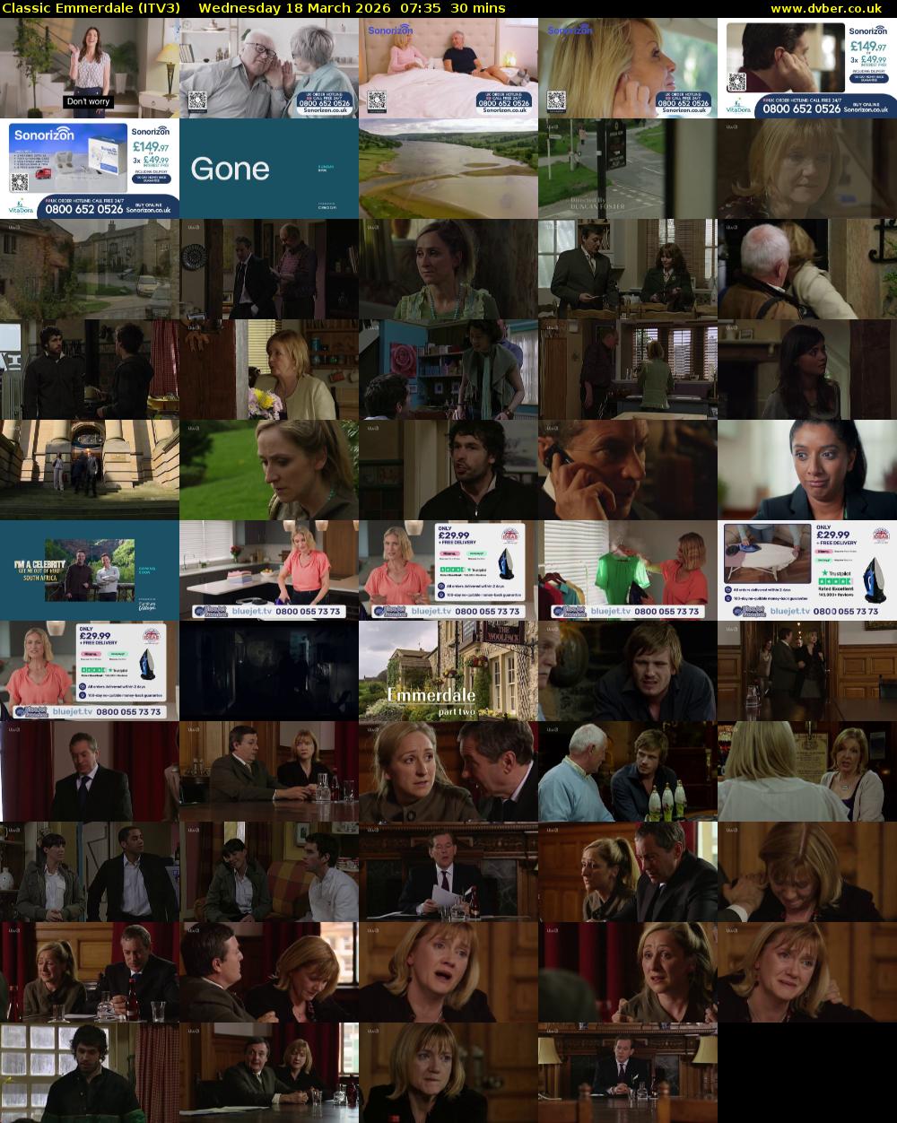 Classic Emmerdale (ITV3) Wednesday 18 March 2026 07:35 - 08:05