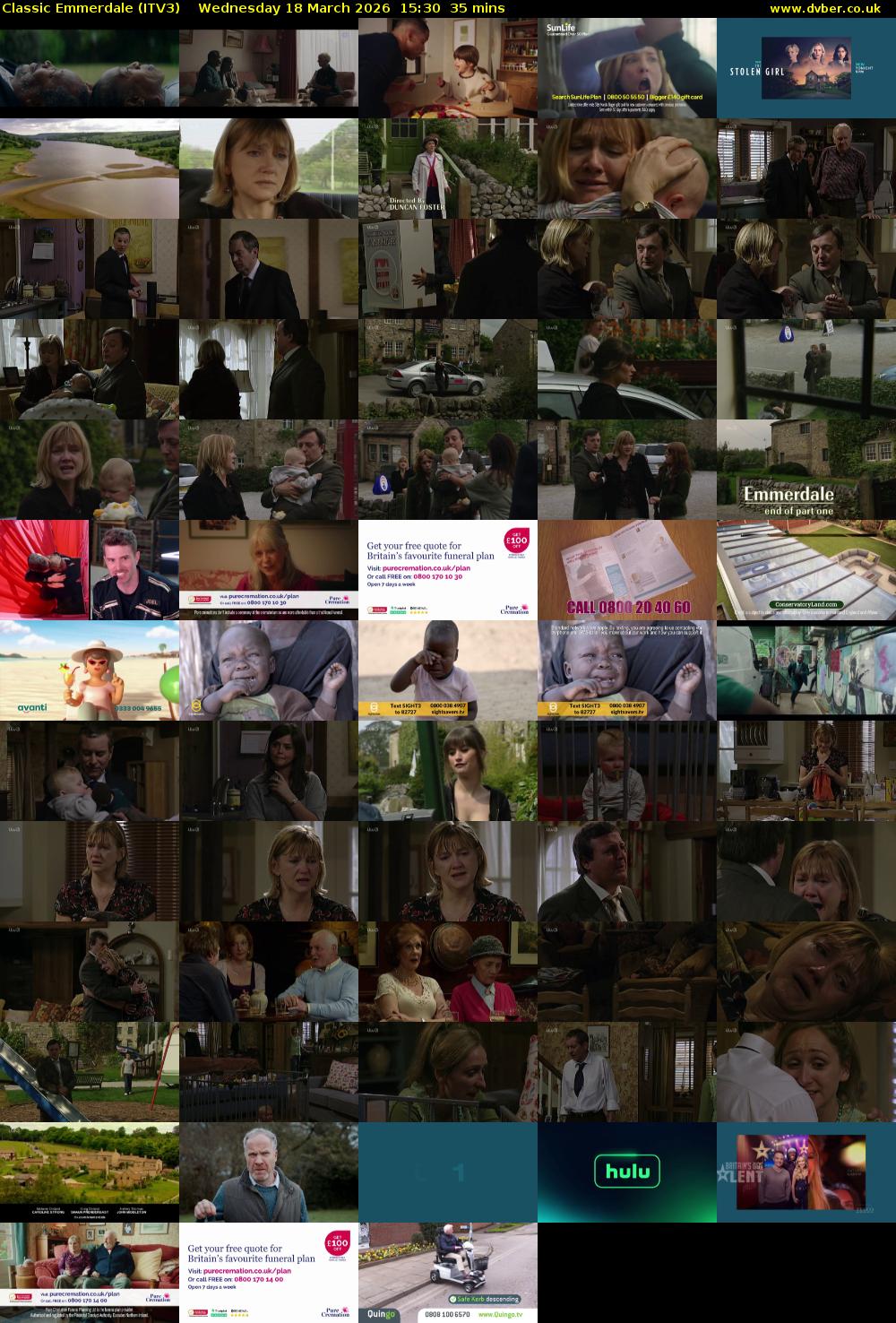 Classic Emmerdale (ITV3) Wednesday 18 March 2026 15:30 - 16:05