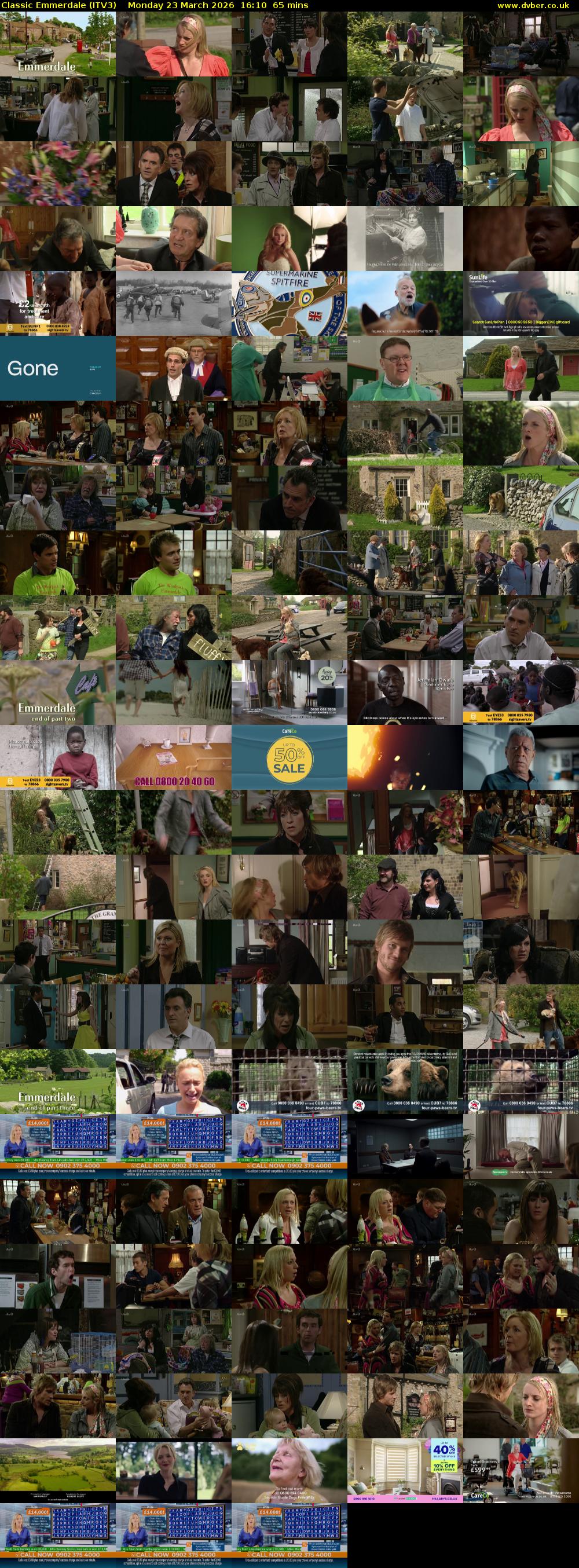 Classic Emmerdale (ITV3) Monday 23 March 2026 16:10 - 17:15