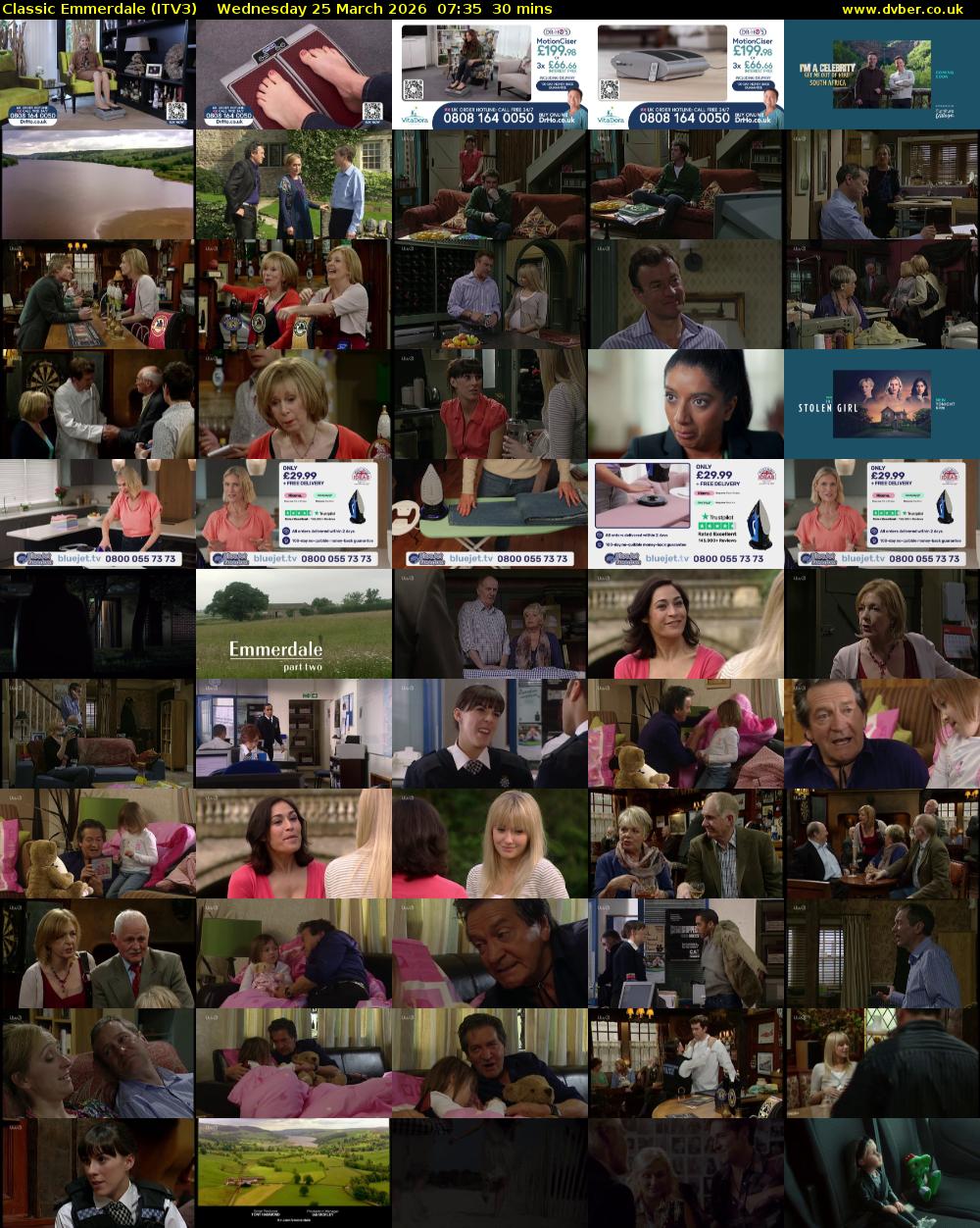 Classic Emmerdale (ITV3) Wednesday 25 March 2026 07:35 - 08:05