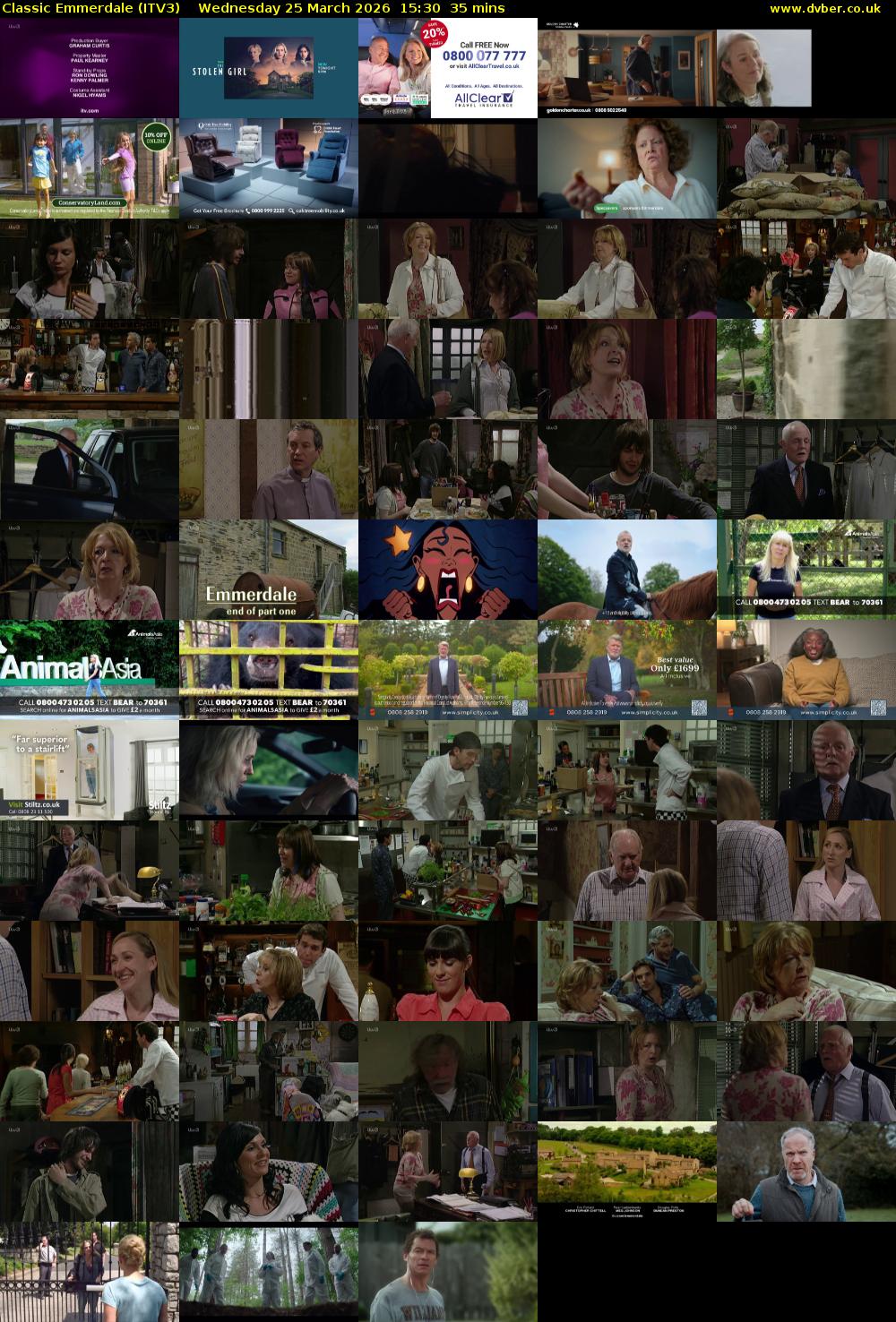 Classic Emmerdale (ITV3) Wednesday 25 March 2026 15:30 - 16:05