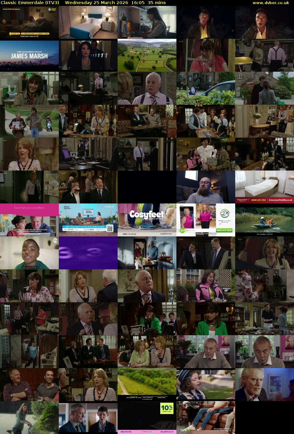 Classic Emmerdale (ITV3) Wednesday 25 March 2026 16:05 - 16:40