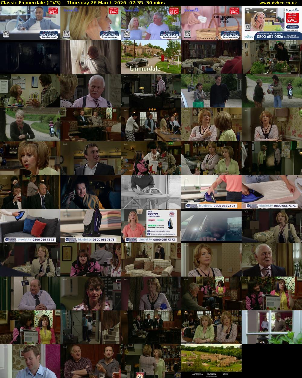 Classic Emmerdale (ITV3) Thursday 26 March 2026 07:35 - 08:05