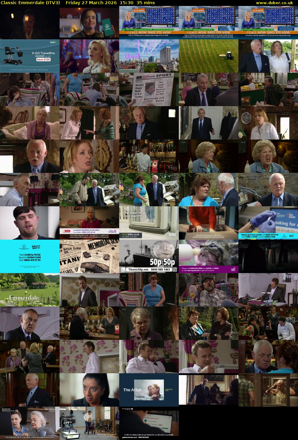 Classic Emmerdale (ITV3) Friday 27 March 2026 15:30 - 16:05