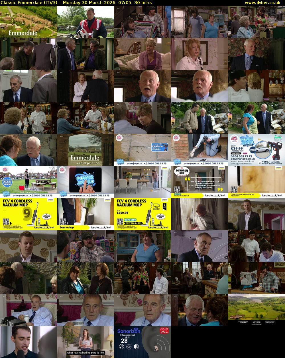 Classic Emmerdale (ITV3) Monday 30 March 2026 07:05 - 07:35