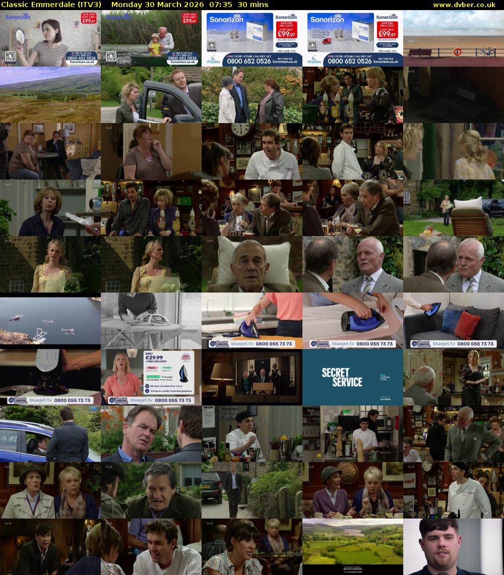 Classic Emmerdale (ITV3) Monday 30 March 2026 07:35 - 08:05