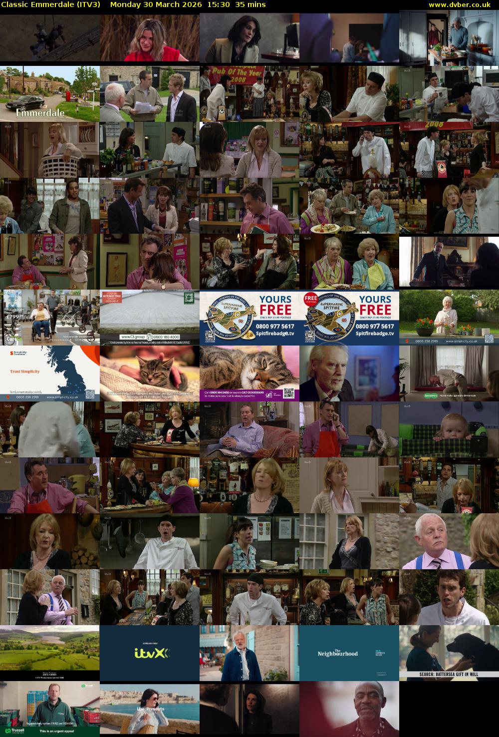 Classic Emmerdale (ITV3) Monday 30 March 2026 15:30 - 16:05