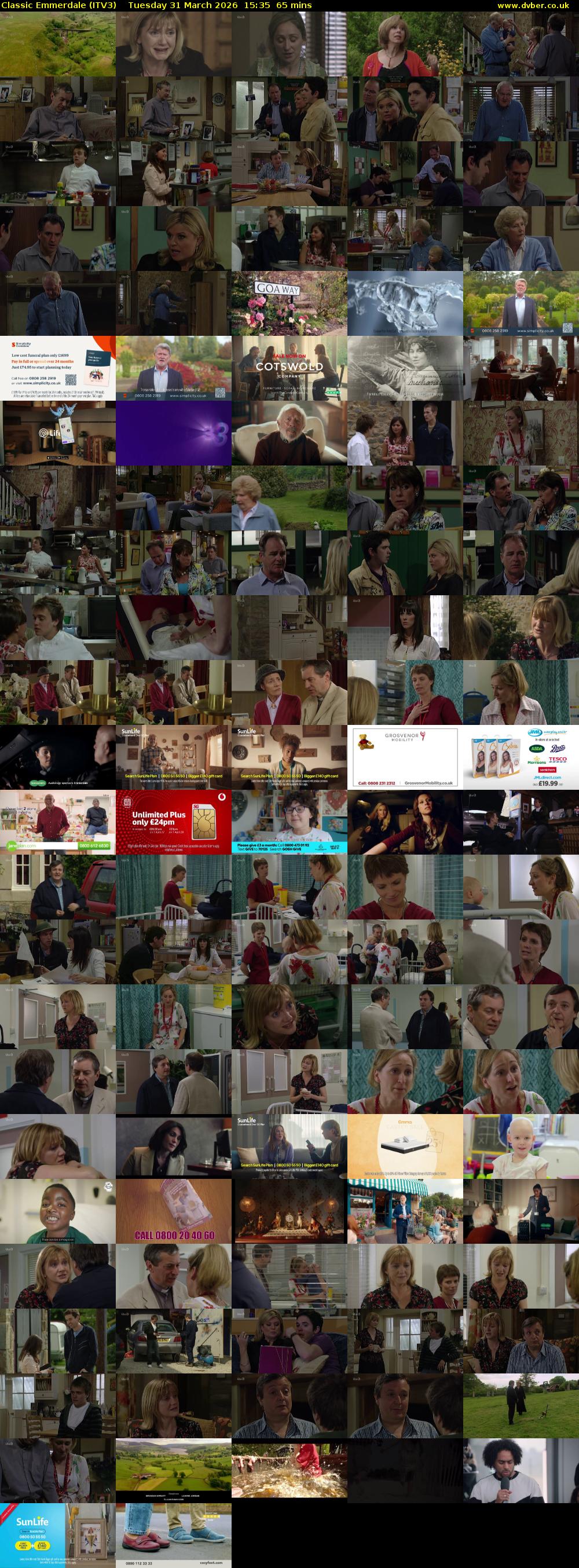 Classic Emmerdale (ITV3) Tuesday 31 March 2026 15:35 - 16:40