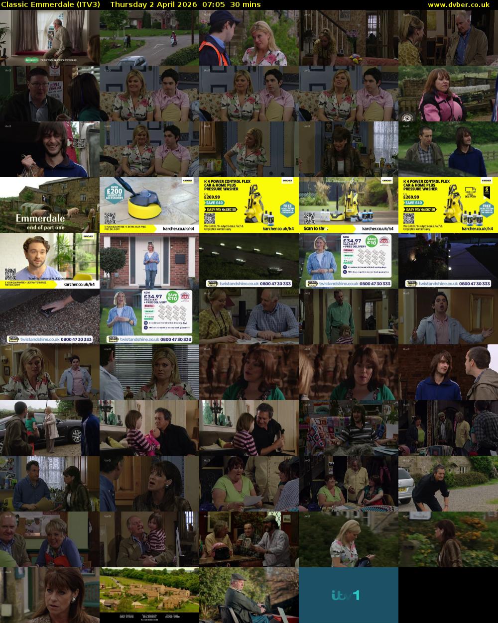 Classic Emmerdale (ITV3) Thursday 2 April 2026 07:05 - 07:35