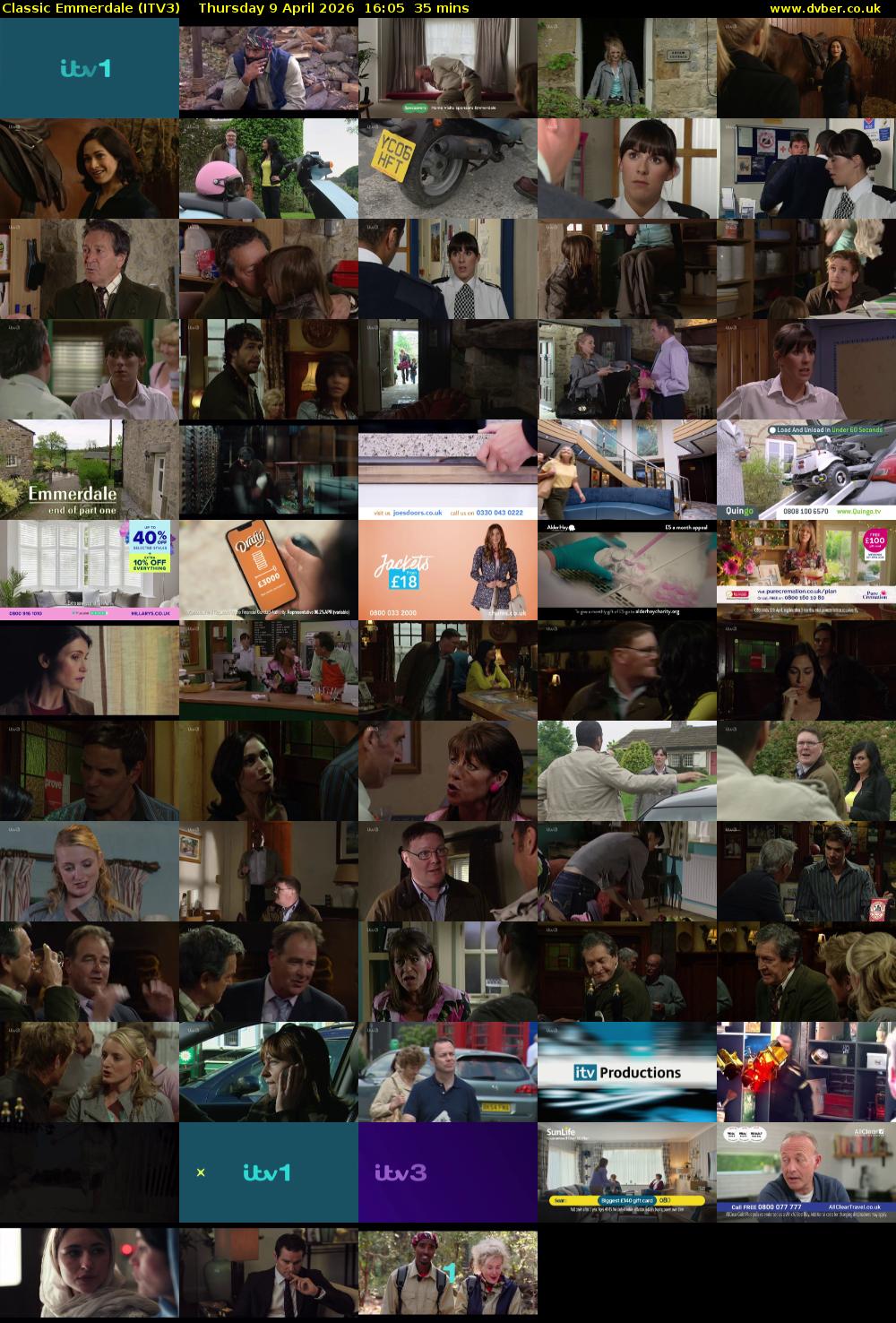 Classic Emmerdale (ITV3) Thursday 9 April 2026 16:05 - 16:40