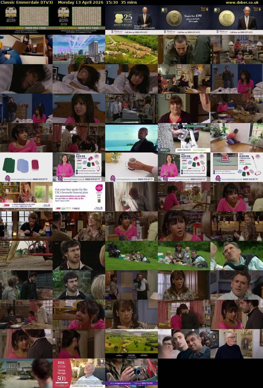 Classic Emmerdale (ITV3) Monday 13 April 2026 15:30 - 16:05