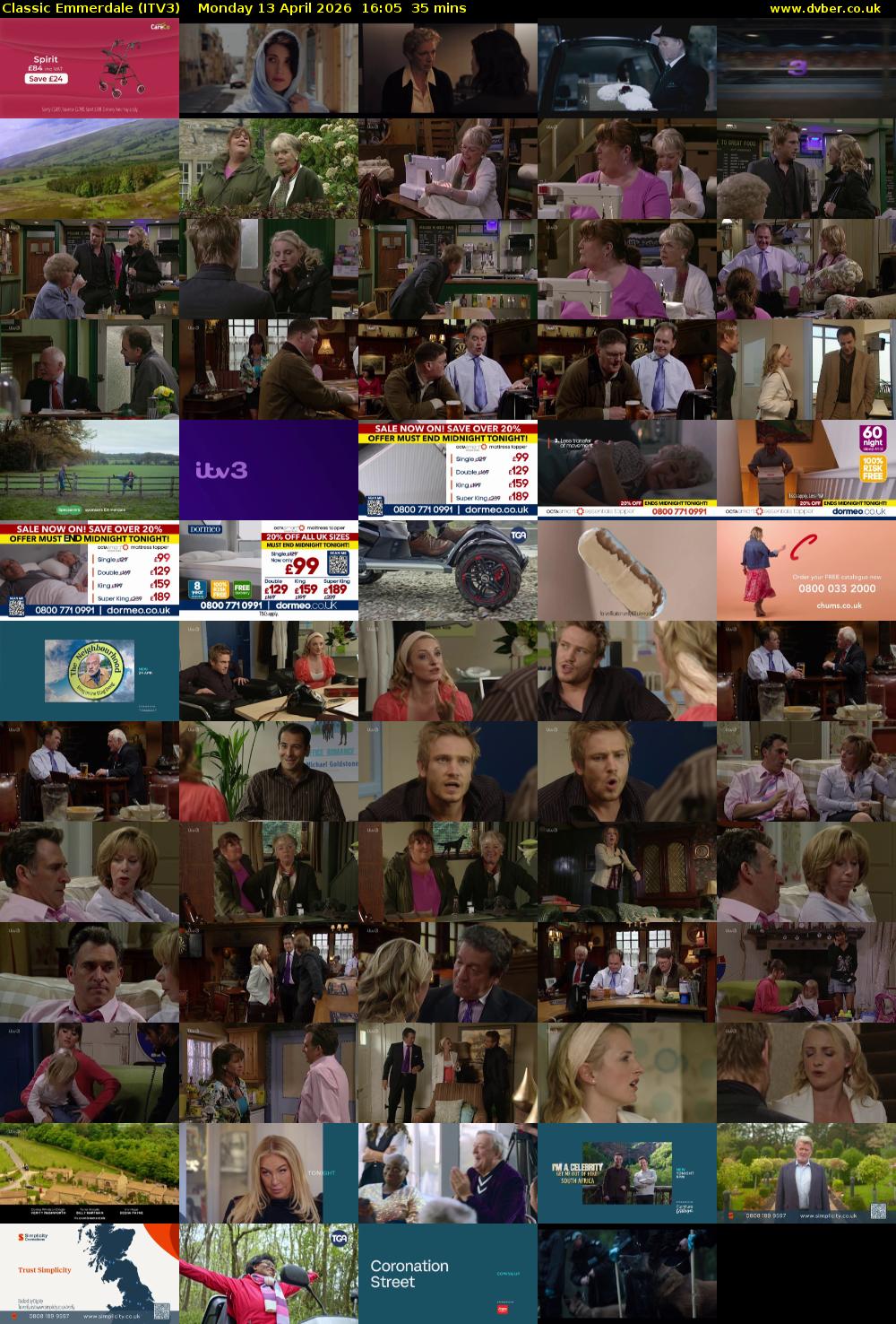 Classic Emmerdale (ITV3) Monday 13 April 2026 16:05 - 16:40