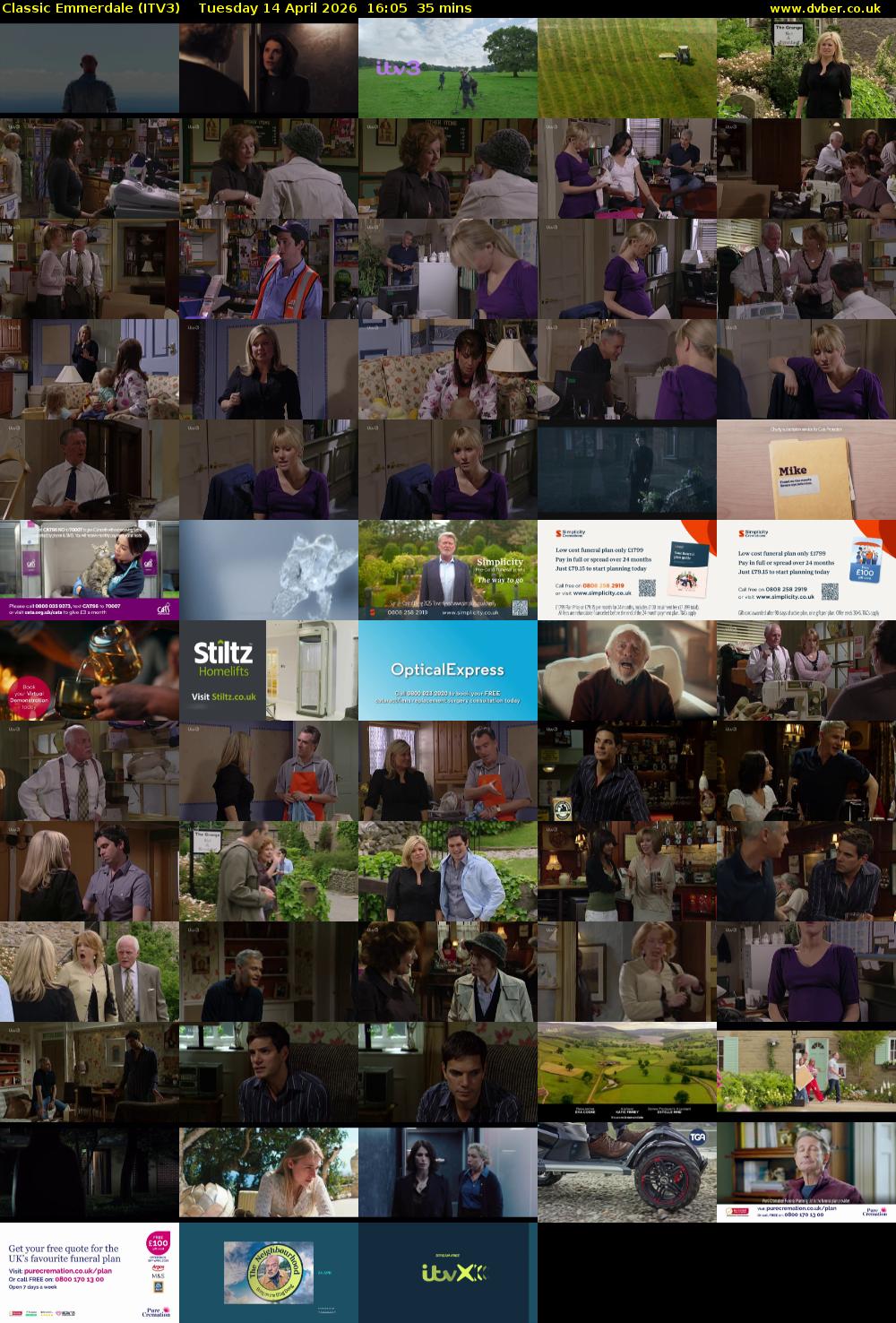 Classic Emmerdale (ITV3) Tuesday 14 April 2026 16:05 - 16:40