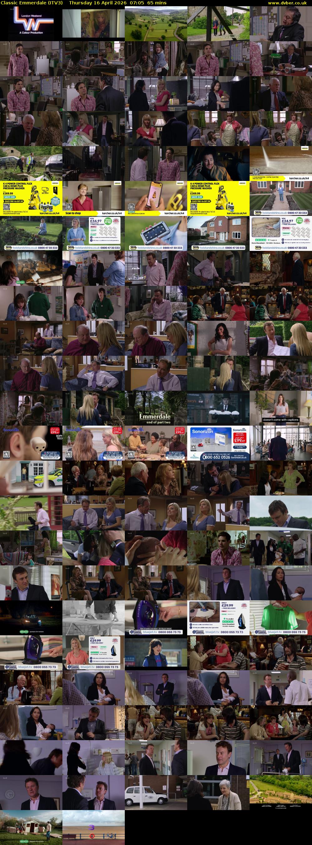 Classic Emmerdale (ITV3) Thursday 16 April 2026 07:05 - 08:10