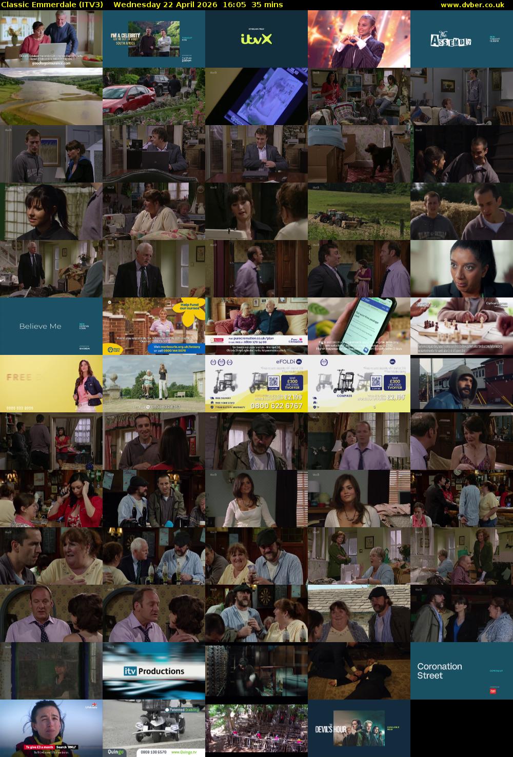 Classic Emmerdale (ITV3) Wednesday 22 April 2026 16:05 - 16:40