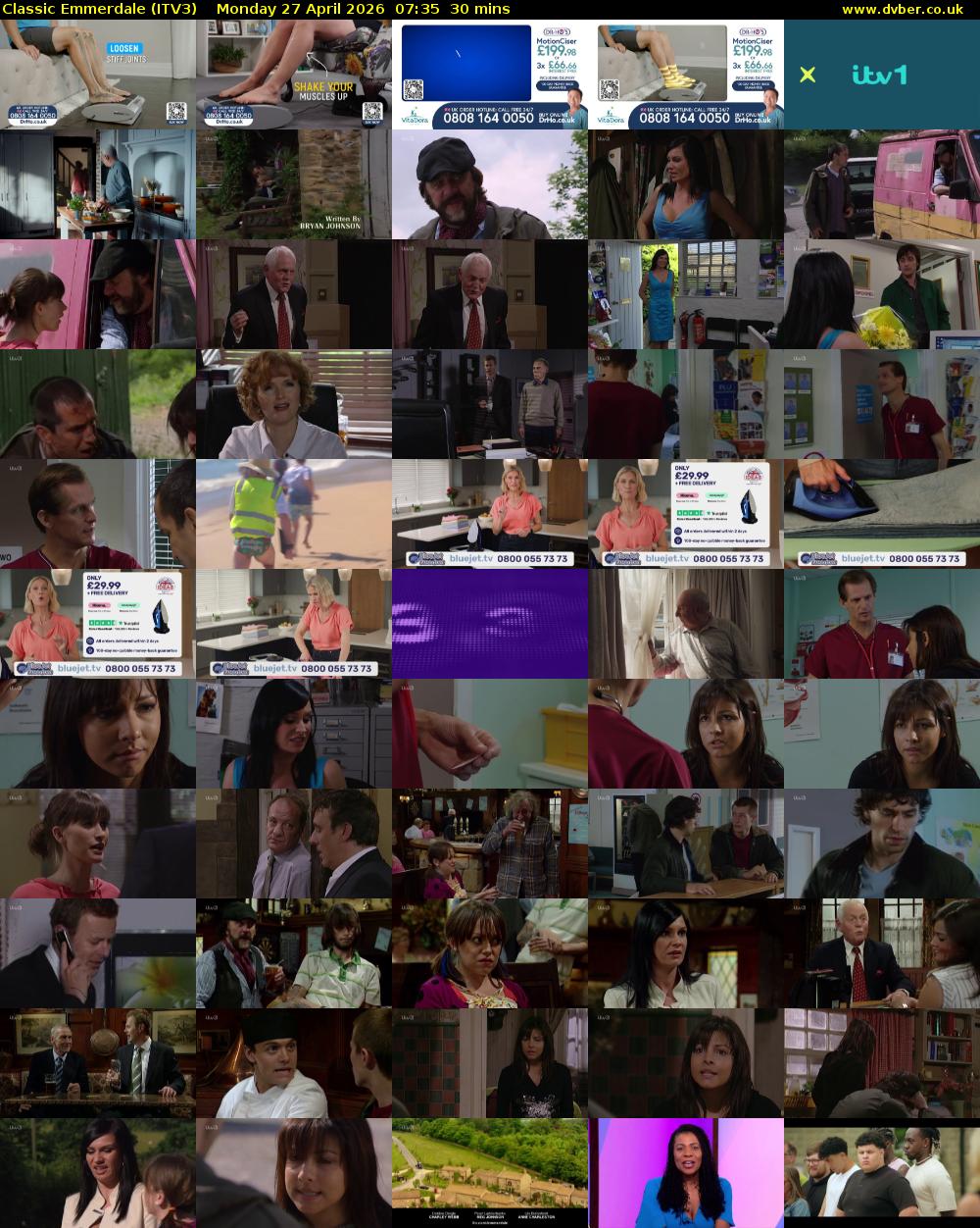 Classic Emmerdale (ITV3) Monday 27 April 2026 07:35 - 08:05