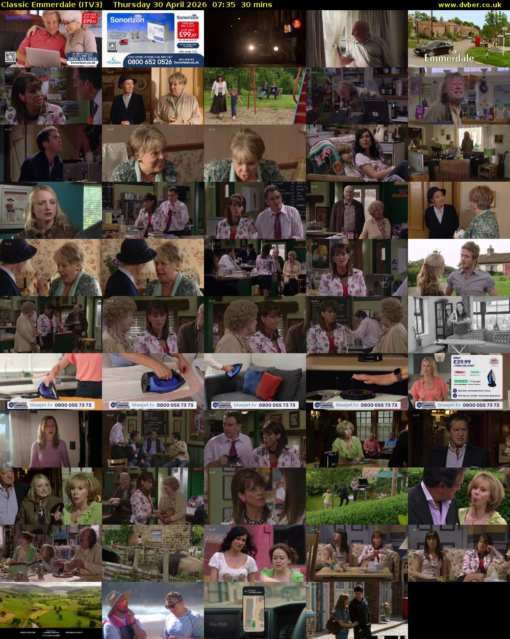 Classic Emmerdale (ITV3) Thursday 30 April 2026 07:35 - 08:05