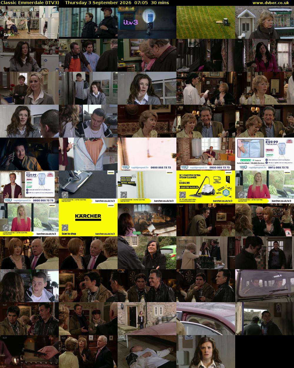 Classic Emmerdale (ITV3) Thursday 3 September 2026 07:05 - 07:35