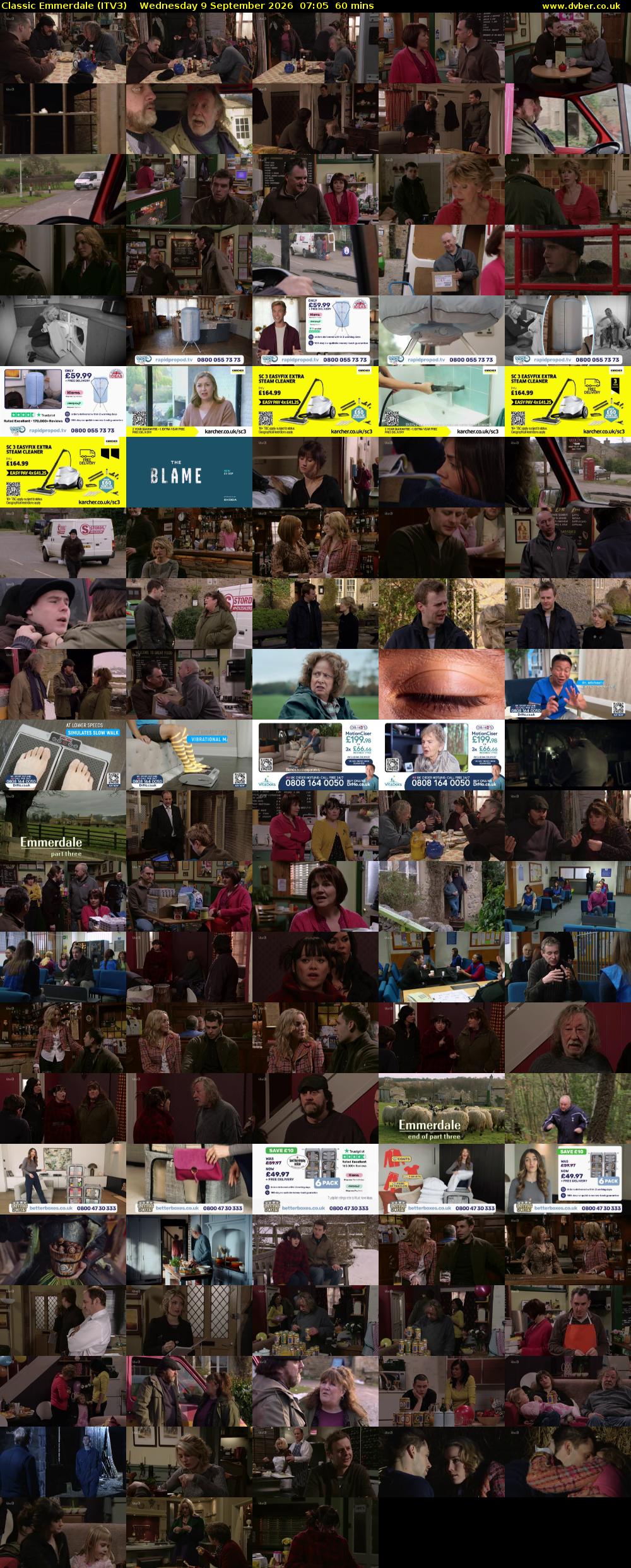 Classic Emmerdale (ITV3) Wednesday 9 September 2026 07:05 - 08:05