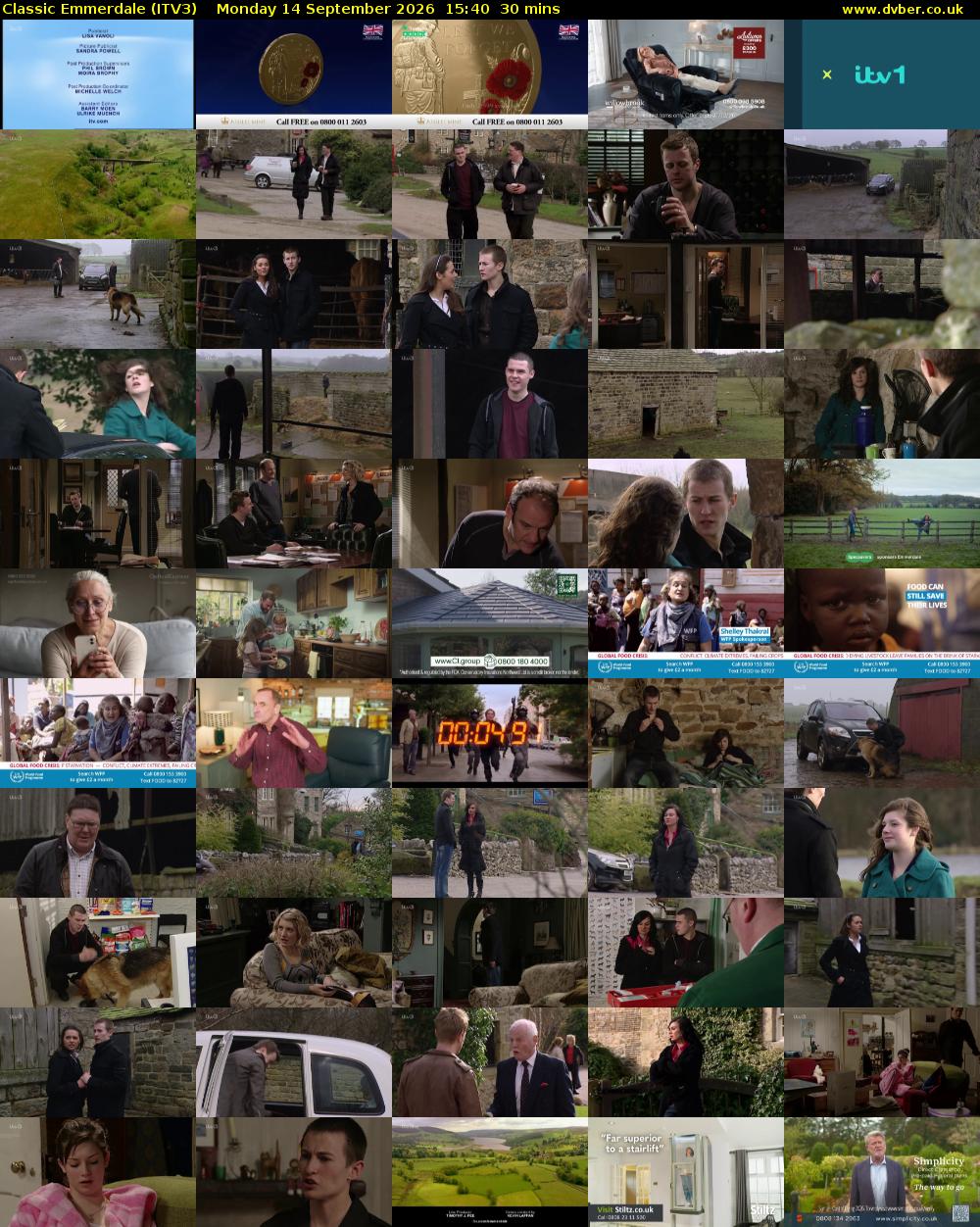 Classic Emmerdale (ITV3) Monday 14 September 2026 15:40 - 16:10