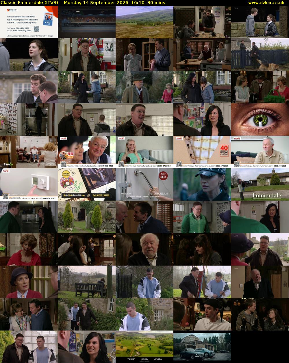 Classic Emmerdale (ITV3) Monday 14 September 2026 16:10 - 16:40