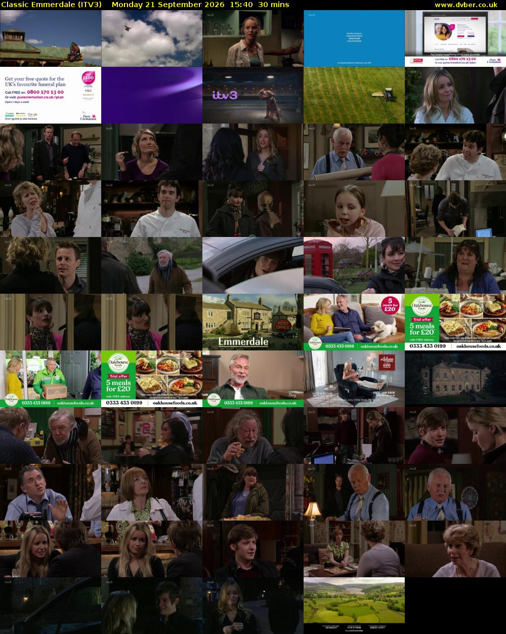 Classic Emmerdale (ITV3) Monday 21 September 2026 15:40 - 16:10