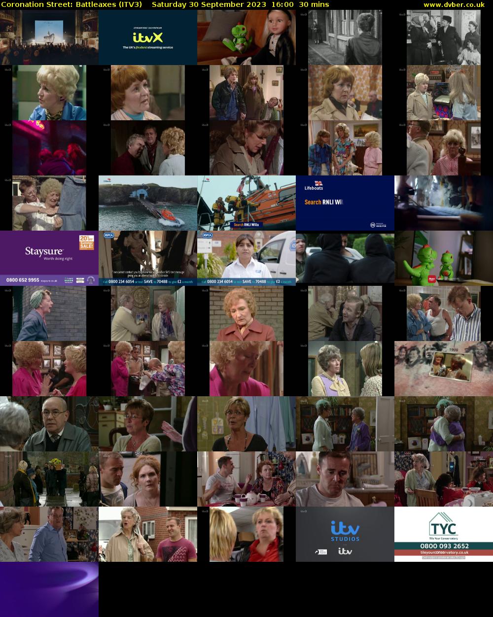 Coronation Street: Battleaxes (ITV3) Saturday 30 September 2023 16:00 - 16:30