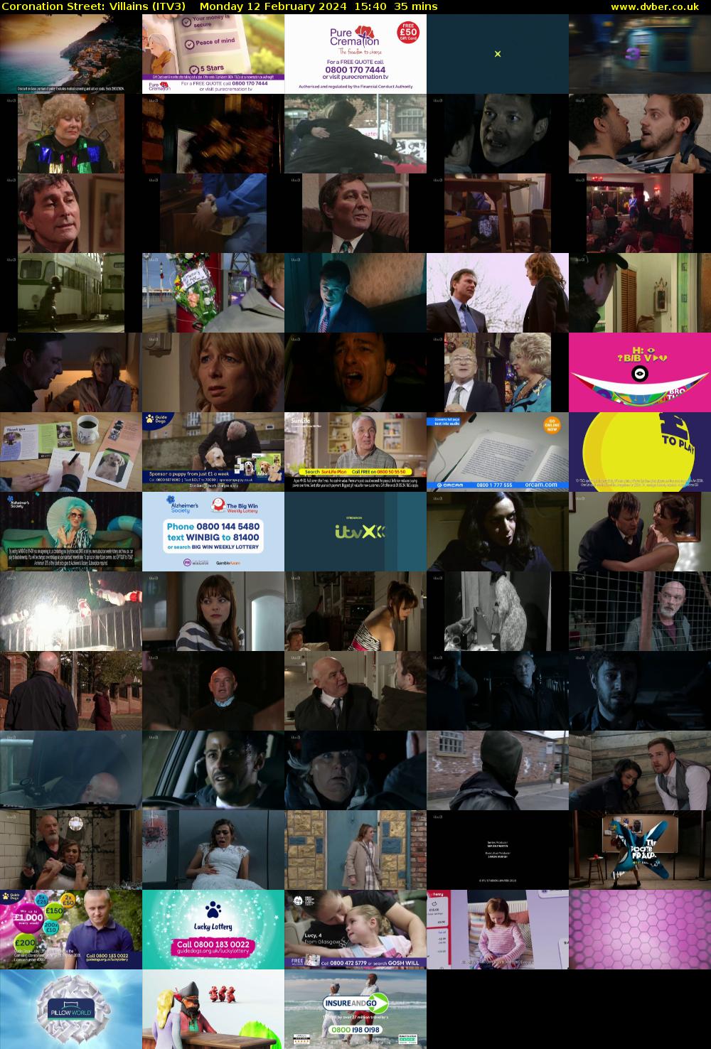 Coronation Street: Villains (ITV3) Monday 12 February 2024 15:40 - 16:15