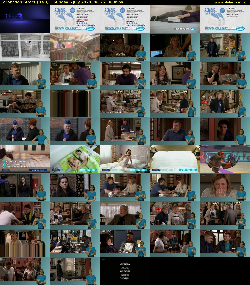Coronation Street (ITV3) Sunday 5 July 2020 06:25 - 06:55