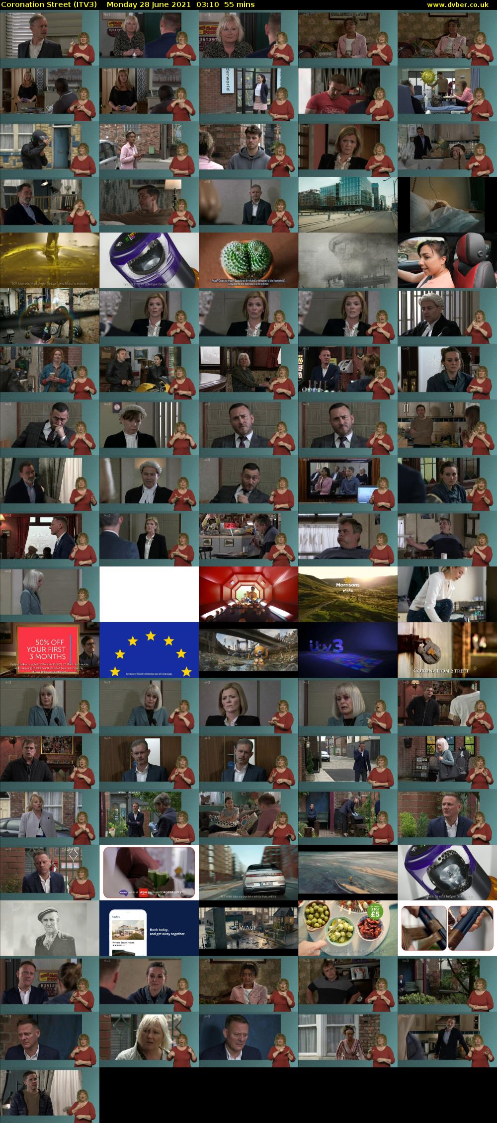 Coronation Street (ITV3) Monday 28 June 2021 03:10 - 04:05
