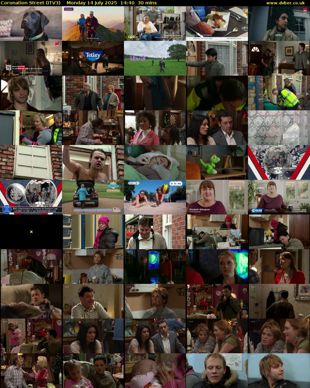 Coronation Street (ITV3) Monday 14 July 2025 14:40 - 15:10