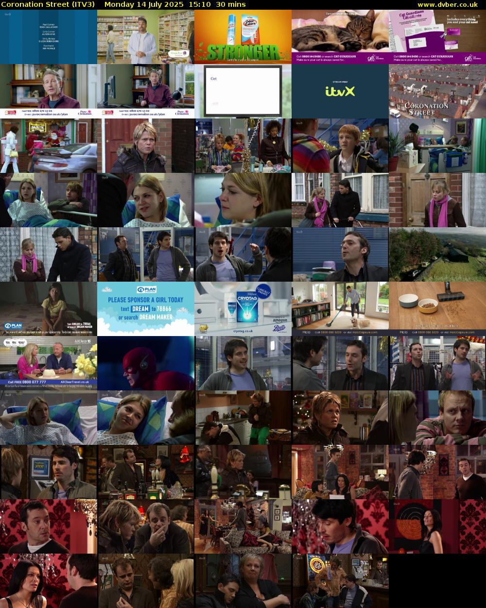 Coronation Street (ITV3) Monday 14 July 2025 15:10 - 15:40
