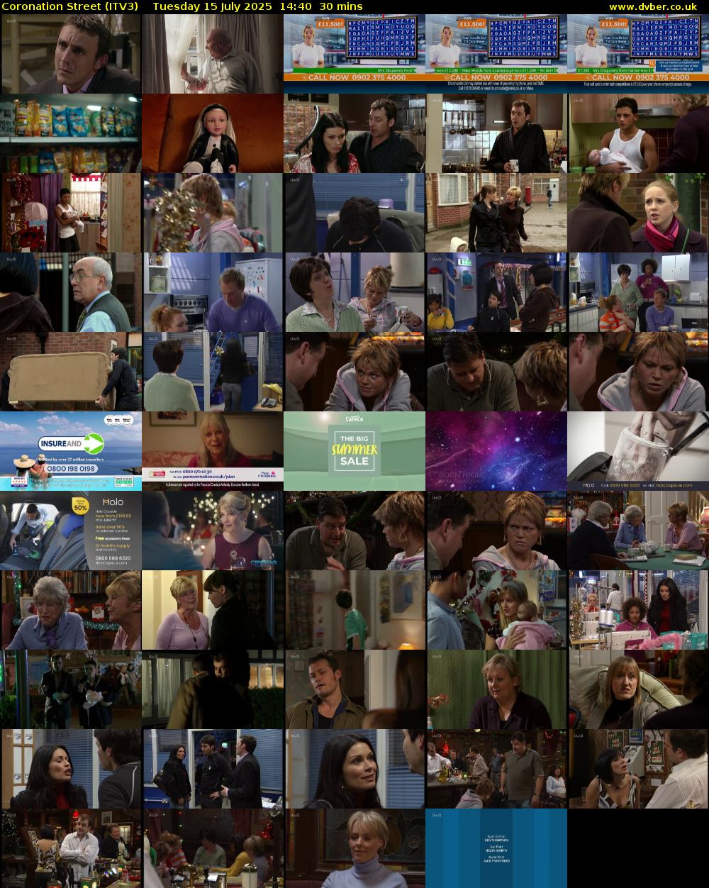 Coronation Street (ITV3) Tuesday 15 July 2025 14:40 - 15:10