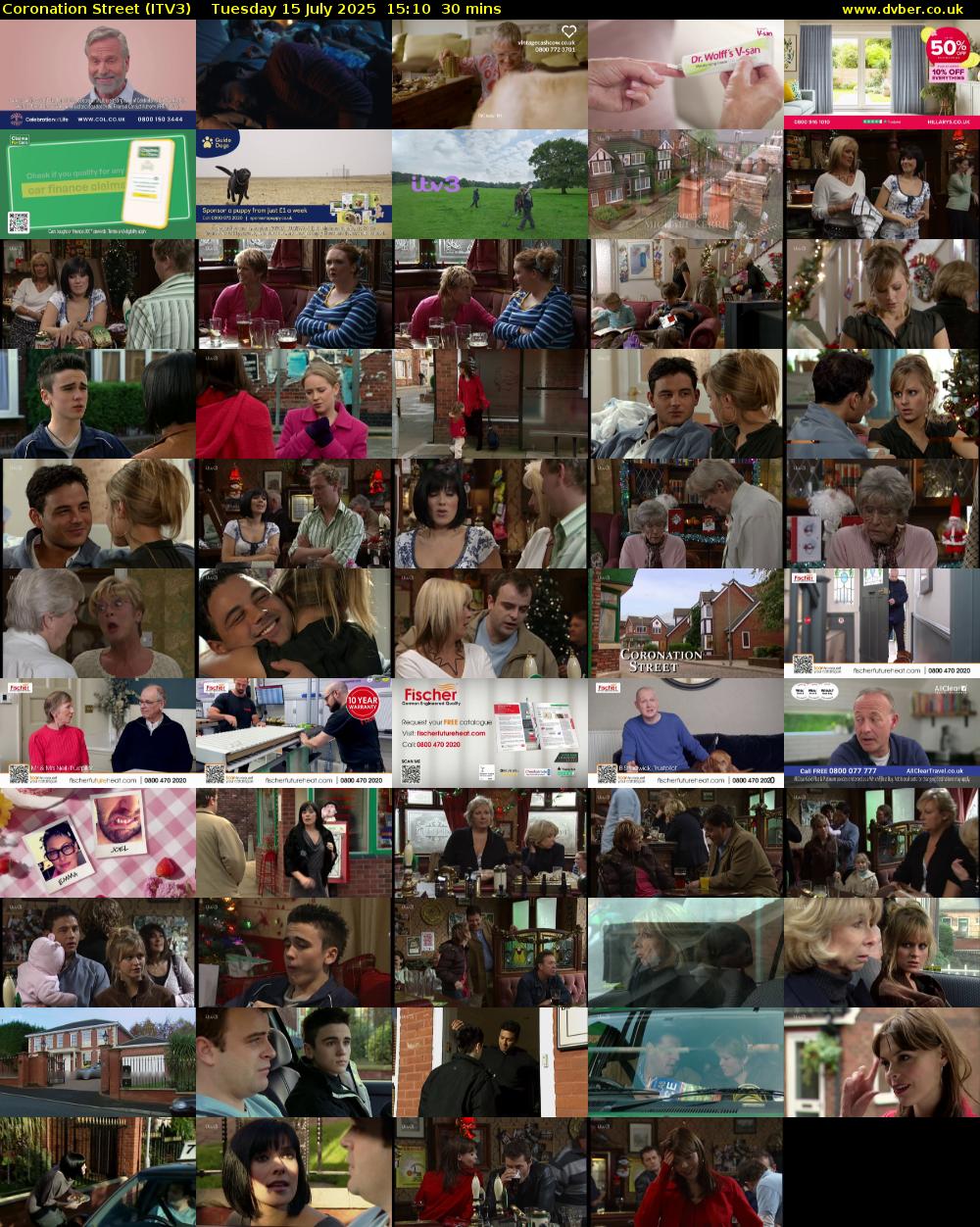 Coronation Street (ITV3) Tuesday 15 July 2025 15:10 - 15:40