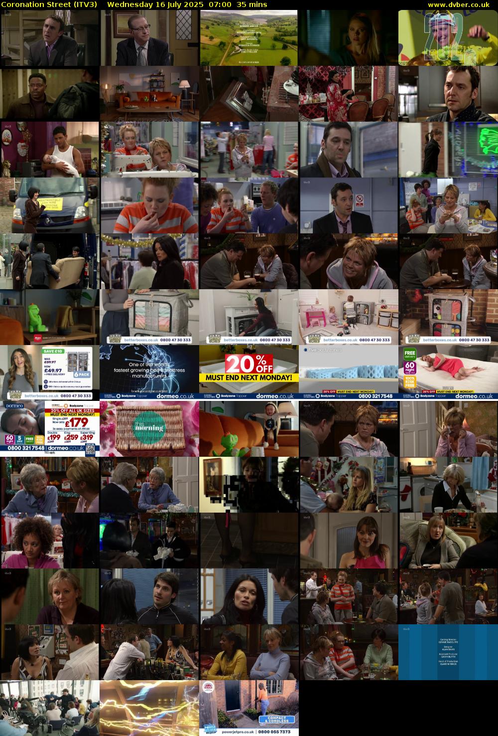 Coronation Street (ITV3) Wednesday 16 July 2025 07:00 - 07:35