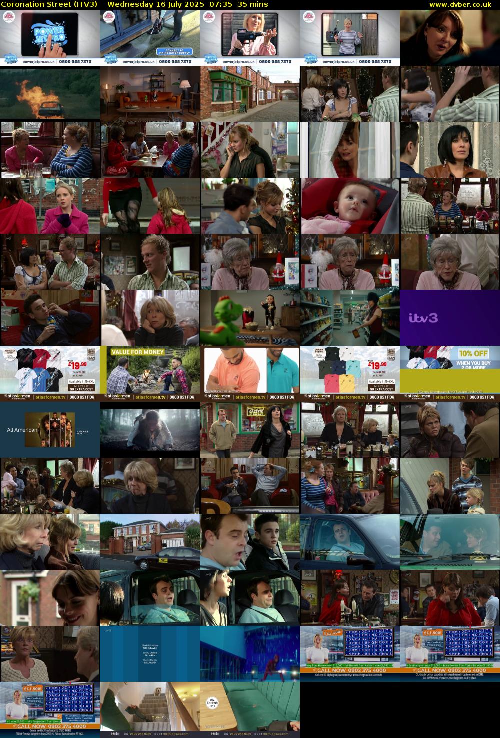 Coronation Street (ITV3) Wednesday 16 July 2025 07:35 - 08:10