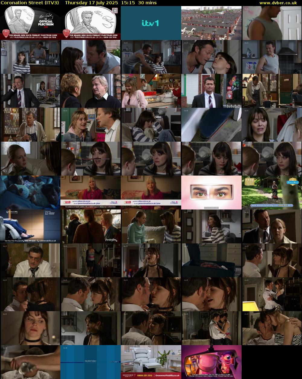 Coronation Street (ITV3) Thursday 17 July 2025 15:15 - 15:45