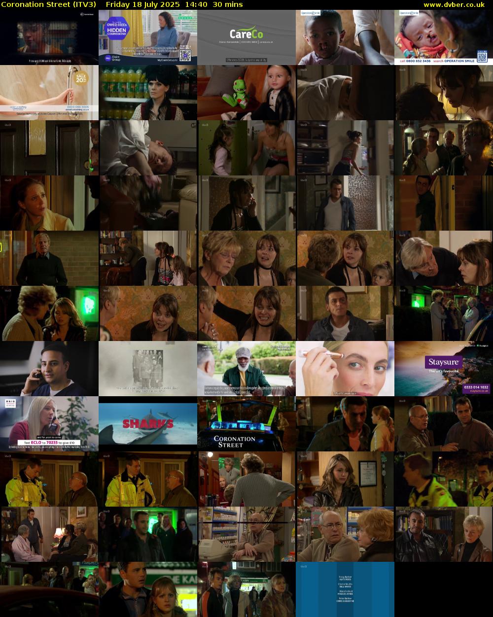Coronation Street (ITV3) Friday 18 July 2025 14:40 - 15:10