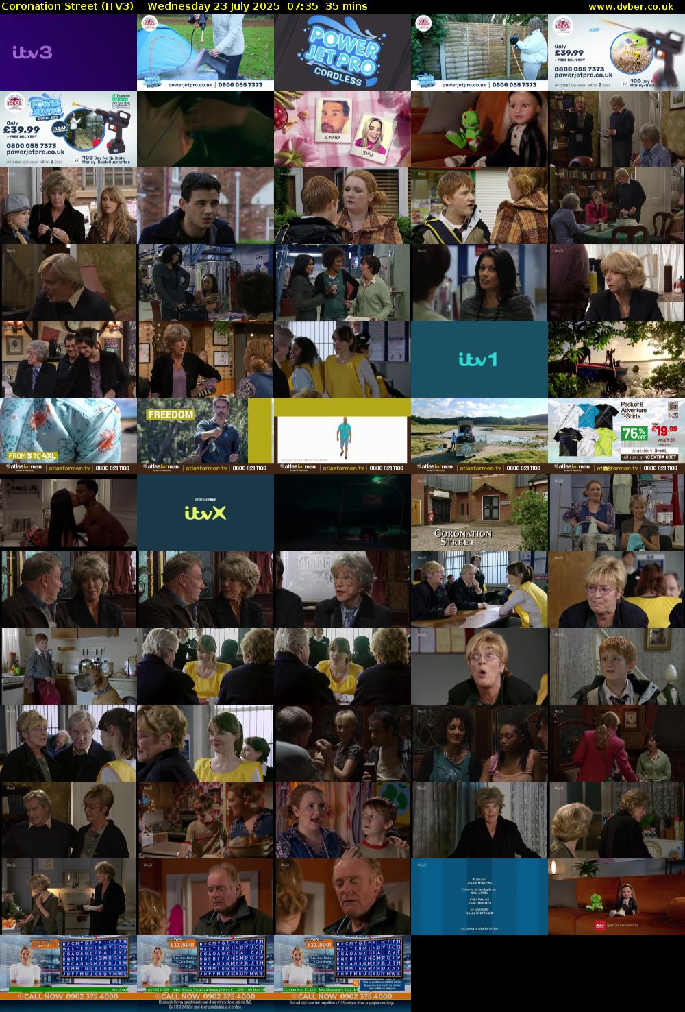 Coronation Street (ITV3) Wednesday 23 July 2025 07:35 - 08:10