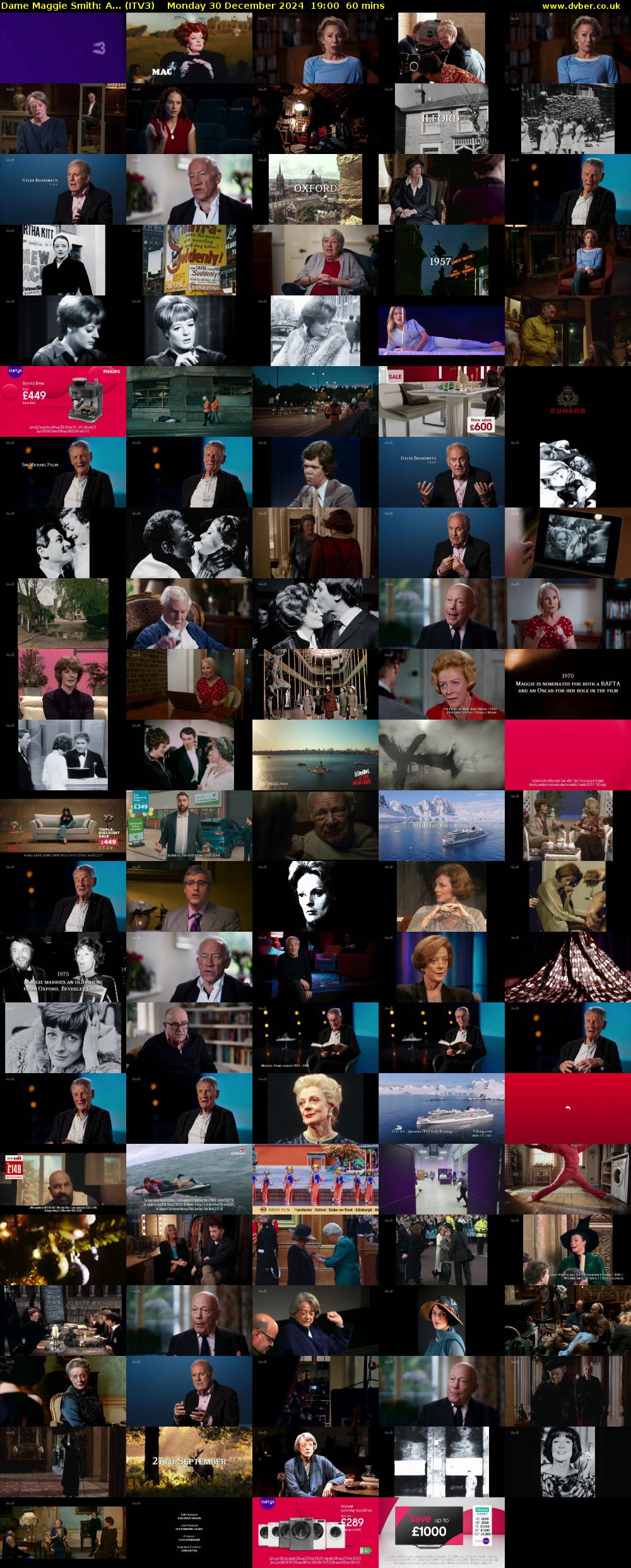 Dame Maggie Smith: A... (ITV3) Monday 30 December 2024 19:00 - 20:00