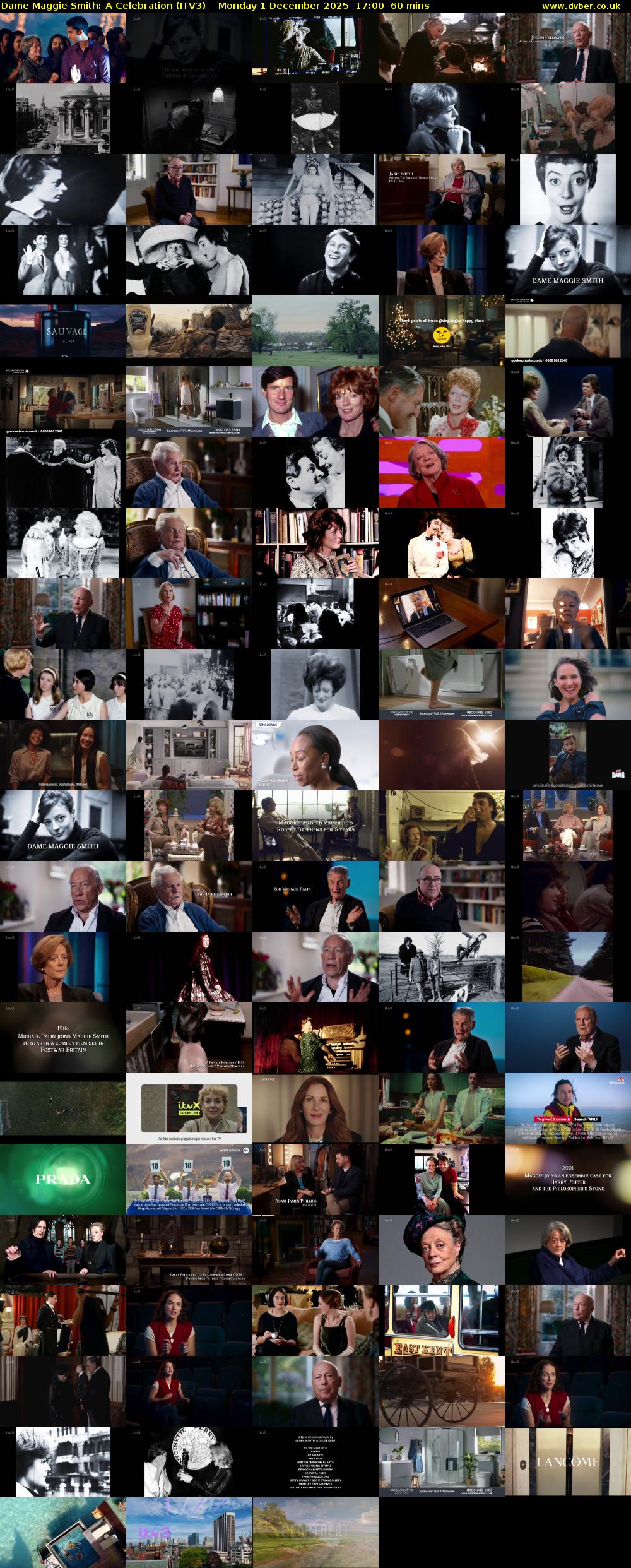 Dame Maggie Smith: A Celebration (ITV3) Monday 1 December 2025 17:00 - 18:00